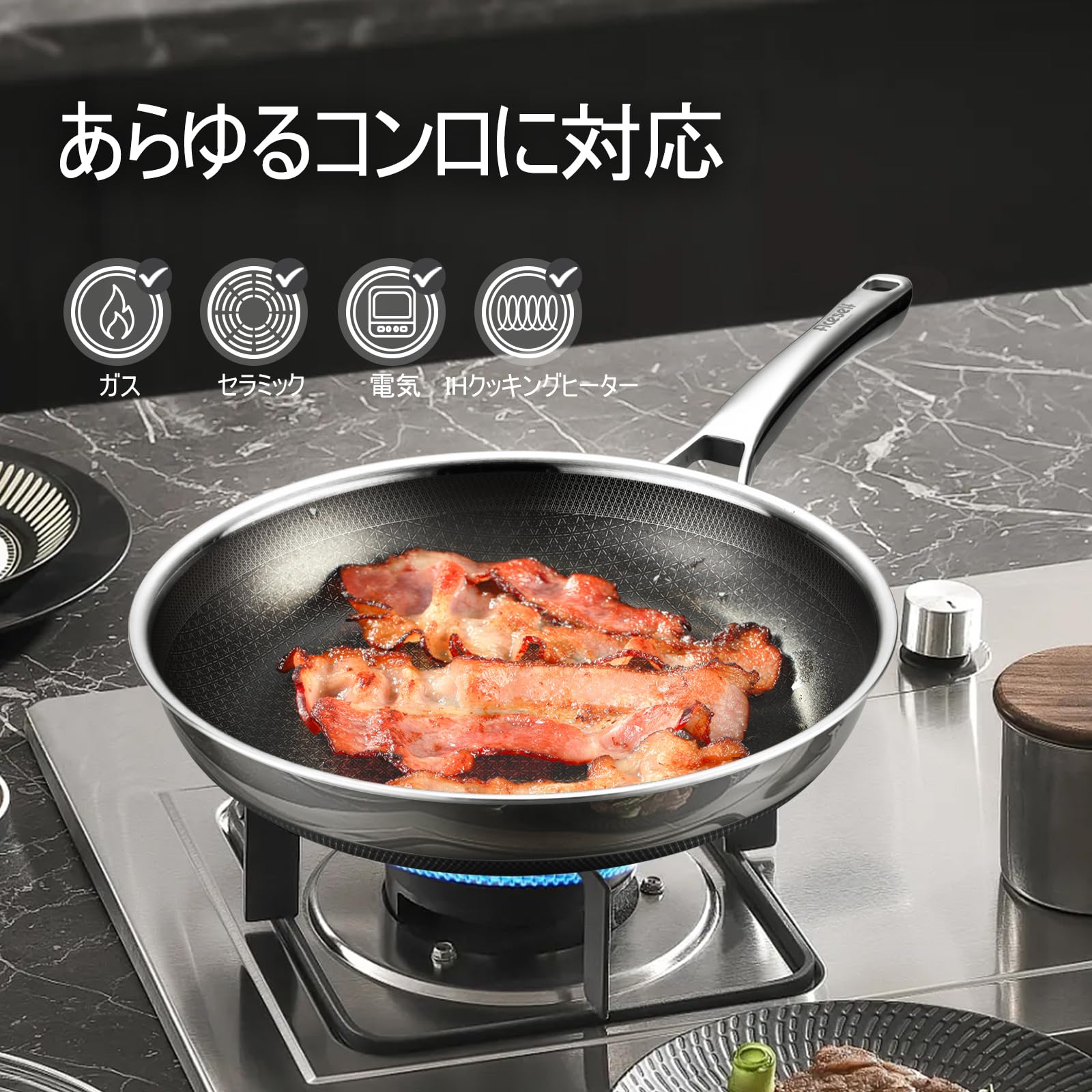 にく28cm Amazon | 【蓋付き】28cm フライパン ノンスティック ステンレス